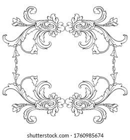 Classical baroque vector set of vintage elements for design. Decorative design element filigree calligraphy vector. You can use for wedding decoration of greeting card and laser cutting.