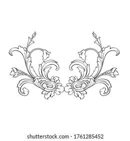 Classical baroque vector set of vintage elements for design. Decorative design element filigree calligraphy vector. You can use for wedding decoration of greeting card and laser cutting.