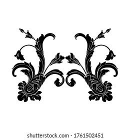 Classical baroque vector set of vintage elements for design. Decorative design element filigree calligraphy vector. You can use for wedding decoration of greeting card and laser cutting.