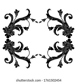 Classical baroque vector set of vintage elements for design. Decorative design element filigree calligraphy vector. You can use for wedding decoration of greeting card and laser cutting.