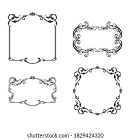 Classical baroque vector set of vintage elements for design. Decorative design element filigree calligraphy vector. You can use for wedding decoration of greeting card and laser cutting.