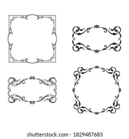 Classical baroque vector set of vintage elements for design. Decorative design element filigree calligraphy vector. You can use for wedding decoration of greeting card and laser cutting.