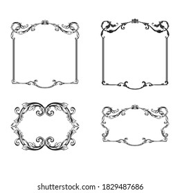 Classical baroque vector set of vintage elements for design. Decorative design element filigree calligraphy vector. You can use for wedding decoration of greeting card and laser cutting.