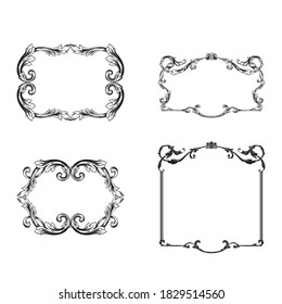 Classical baroque vector set of vintage elements for design. Decorative design element filigree calligraphy vector. You can use for wedding decoration of greeting card and laser cutting.