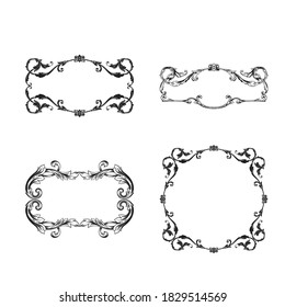 Classical baroque vector set of vintage elements for design. Decorative design element filigree calligraphy vector. You can use for wedding decoration of greeting card and laser cutting.