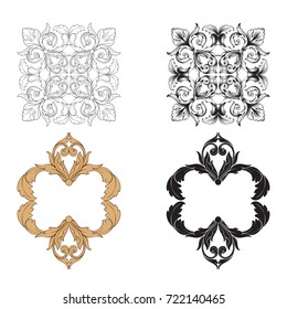Classical baroque vector set of vintage elements for design. Decorative design element filigree calligraphy vector. You can use for wedding decoration of greeting card and laser cutting.