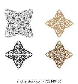 Classical baroque vector set of vintage elements for design. Decorative design element filigree calligraphy vector. You can use for wedding decoration of greeting card and laser cutting.