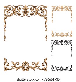 Classical baroque vector set of vintage elements for design. Decorative design element filigree calligraphy vector. You can use for wedding decoration of greeting card and laser cutting.