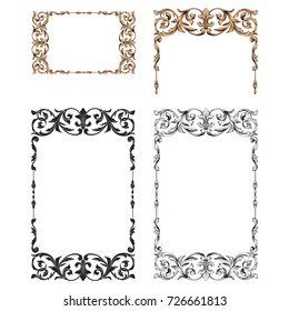 Classical baroque vector set of vintage elements for design. Decorative design element filigree calligraphy vector. You can use for wedding decoration of greeting card and laser cutting.
