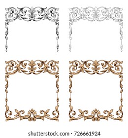 Classical baroque vector set of vintage elements for design. Decorative design element filigree calligraphy vector. You can use for wedding decoration of greeting card and laser cutting.