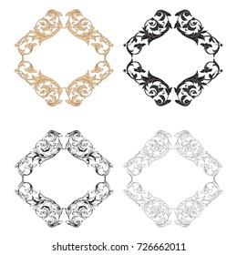 Classical baroque vector set of vintage elements for design. Decorative design element filigree calligraphy vector. You can use for wedding decoration of greeting card and laser cutting.