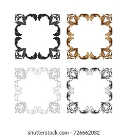 Classical baroque vector set of vintage elements for design. Decorative design element filigree calligraphy vector. You can use for wedding decoration of greeting card and laser cutting.