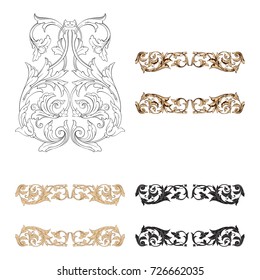 Classical baroque vector set of vintage elements for design. Decorative design element filigree calligraphy vector. You can use for wedding decoration of greeting card and laser cutting.