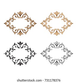 Classical baroque vector set of vintage elements for design. Decorative design element filigree calligraphy vector. You can use for wedding decoration of greeting card and laser cutting.