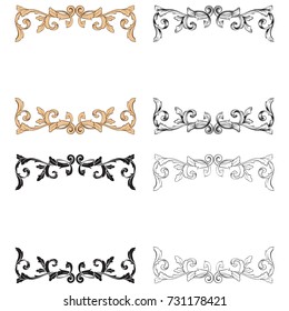 Classical baroque vector set of vintage elements for design. Decorative design element filigree calligraphy vector. You can use for wedding decoration of greeting card and laser cutting.