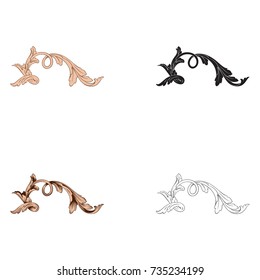 Classical baroque vector set of vintage elements for design. Decorative design element filigree calligraphy vector. You can use for wedding decoration of greeting card and laser cutting.