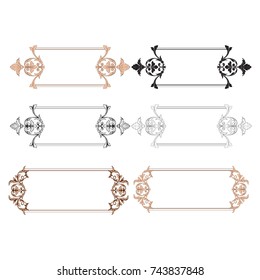 Classical baroque vector set of vintage elements for design. Decorative design element filigree calligraphy vector. You can use for wedding decoration of greeting card and laser cutting.