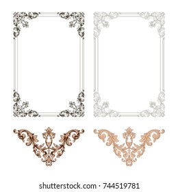 Classical baroque vector set of vintage elements for design. Decorative design element filigree calligraphy vector. You can use for wedding decoration of greeting card and laser cutting.