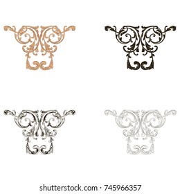 Classical baroque vector set of vintage elements for design. Decorative design element filigree calligraphy vector. You can use for wedding decoration of greeting card and laser cutting.