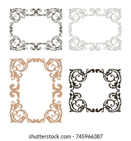 Classical baroque vector set of vintage elements for design. Decorative design element filigree calligraphy vector. You can use for wedding decoration of greeting card and laser cutting.