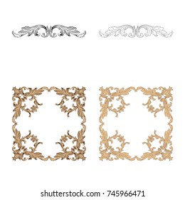 Classical baroque vector set of vintage elements for design. Decorative design element filigree calligraphy vector. You can use for wedding decoration of greeting card and laser cutting.
