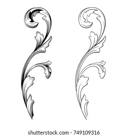 Classical baroque vector set of vintage elements for design. Decorative design element filigree calligraphy vector. You can use for wedding decoration of greeting card and laser cutting.