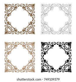 Classical baroque vector set of vintage elements for design. Decorative design element filigree calligraphy vector. You can use for wedding decoration of greeting card and laser cutting.
