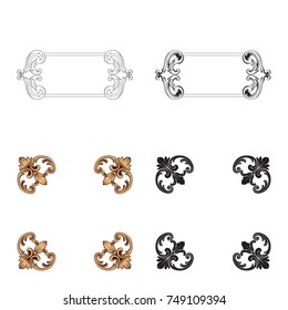 Classical baroque vector set of vintage elements for design. Decorative design element filigree calligraphy vector. You can use for wedding decoration of greeting card and laser cutting.