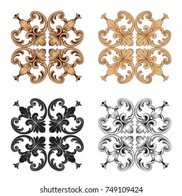 Classical baroque vector set of vintage elements for design. Decorative design element filigree calligraphy vector. You can use for wedding decoration of greeting card and laser cutting.