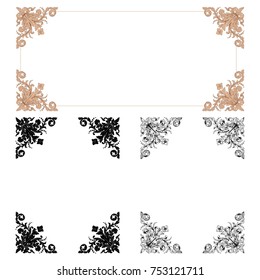 Classical baroque vector set of vintage elements for design. Decorative design element filigree calligraphy vector. You can use for wedding decoration of greeting card and laser cutting.