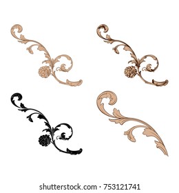 Classical baroque vector set of vintage elements for design. Decorative design element filigree calligraphy vector. You can use for wedding decoration of greeting card and laser cutting.