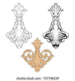 Classical baroque vector set of vintage elements for design. Decorative design element filigree calligraphy vector. You can use for wedding decoration of greeting card and laser cutting.
