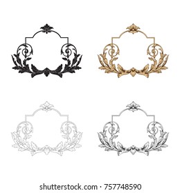 Classical baroque vector set of vintage elements for design. Decorative design element filigree calligraphy vector. You can use for wedding decoration of greeting card and laser cutting.