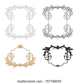 Classical baroque vector set of vintage elements for design. Decorative design element filigree calligraphy vector. You can use for wedding decoration of greeting card and laser cutting.