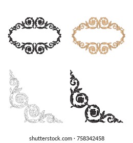 Classical baroque vector set of vintage elements for design. Decorative design element filigree calligraphy vector. You can use for wedding decoration of greeting card and laser cutting.
