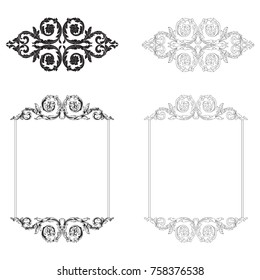 Classical baroque vector set of vintage elements for design. Decorative design element filigree calligraphy vector. You can use for wedding decoration of greeting card and laser cutting.