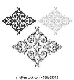 Classical baroque vector set of vintage elements for design. Decorative design element filigree calligraphy vector. You can use for wedding decoration of greeting card and laser cutting.