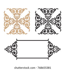 Classical baroque vector set of vintage elements for design. Decorative design element filigree calligraphy vector. You can use for wedding decoration of greeting card and laser cutting.