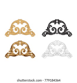 Classical baroque vector set of vintage elements for design. Decorative design element filigree calligraphy vector. You can use for wedding decoration of greeting card and laser cutting.