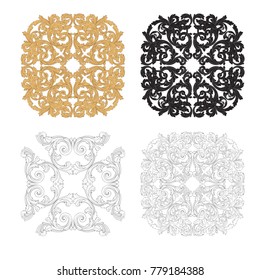 Classical baroque vector set of vintage elements for design. Decorative design element filigree calligraphy vector. You can use for wedding decoration of greeting card and laser cutting.
