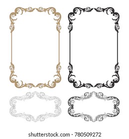 Classical baroque vector set of vintage elements for design. Decorative design element filigree calligraphy vector. You can use for wedding decoration of greeting card and laser cutting.