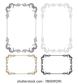 Classical baroque vector set of vintage elements for design. Decorative design element filigree calligraphy vector. You can use for wedding decoration of greeting card and laser cutting.