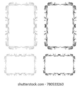 Classical baroque vector set of vintage elements for design. Decorative design element filigree calligraphy vector. You can use for wedding decoration of greeting card and laser cutting.