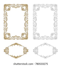 Classical baroque vector set of vintage elements for design. Decorative design element filigree calligraphy vector. You can use for wedding decoration of greeting card and laser cutting.