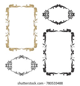 Classical baroque vector set of vintage elements for design. Decorative design element filigree calligraphy vector. You can use for wedding decoration of greeting card and laser cutting.