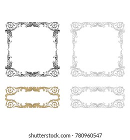 Classical baroque vector set of vintage elements for design. Decorative design element filigree calligraphy vector. You can use for wedding decoration of greeting card and laser cutting.