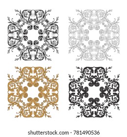 Classical baroque vector set of vintage elements for design. Decorative design element filigree calligraphy vector. You can use for wedding decoration of greeting card and laser cutting.