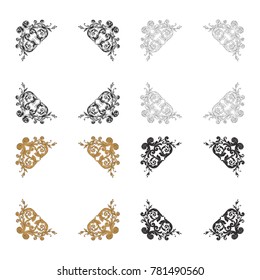 Classical baroque vector set of vintage elements for design. Decorative design element filigree calligraphy vector. You can use for wedding decoration of greeting card and laser cutting.