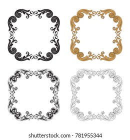 Classical baroque vector set of vintage elements for design. Decorative design element filigree calligraphy vector. You can use for wedding decoration of greeting card and laser cutting.