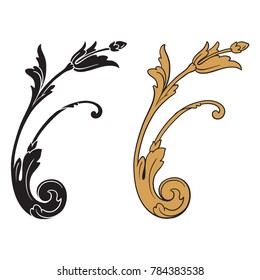 Classical baroque vector set of vintage elements for design. Decorative design element filigree calligraphy vector. You can use for wedding decoration of greeting card and laser cutting.